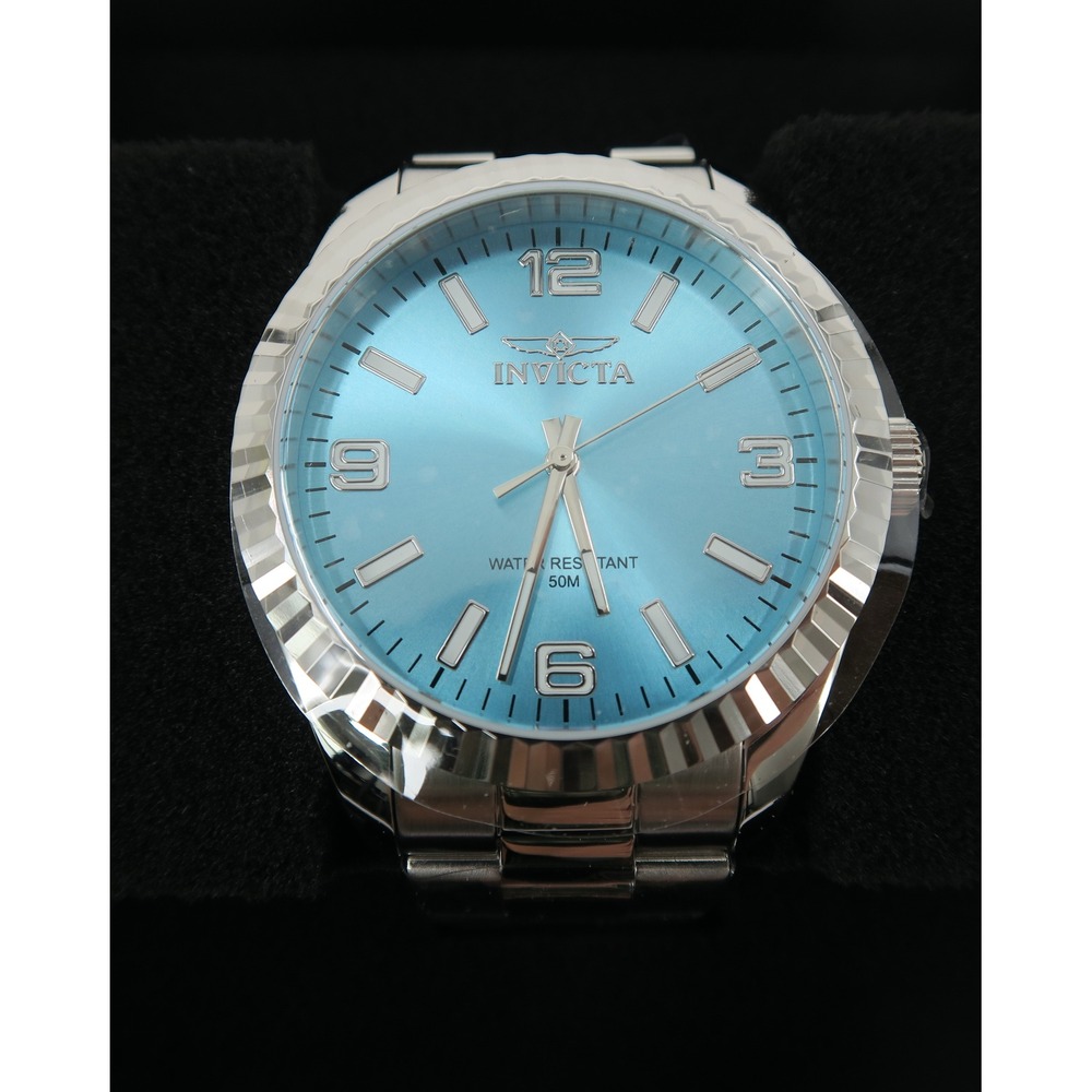 Invicta Specialty 43961 Men Silver Stainless Steel Light Blue Dial Watch New